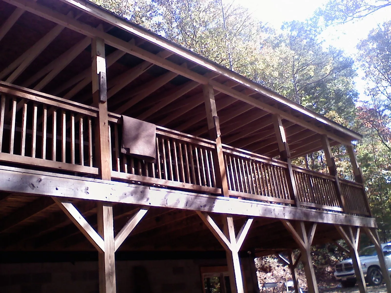 Timber framing under a new elevated porch and deck — Roof Leak Repair in Cornersville by Roofing Brothers